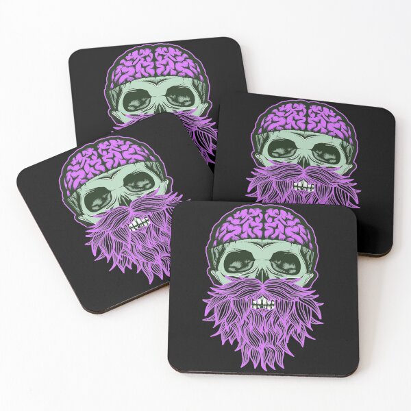 Item preview, Skull with Beard - Bearded Skull Pink designed and sold by Coder-T.