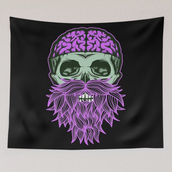 Item preview, Skull with Beard - Bearded Skull Pink designed and sold by Coder-T.