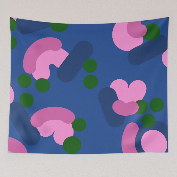 Item preview, abstract blue/pink/green print designed and sold by abigailscherer.