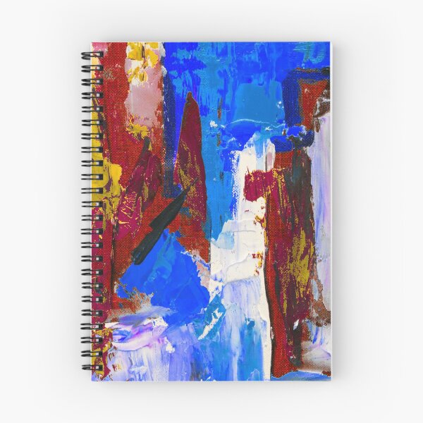 Item preview, Warm Sea - Blue Yellow & Red Abstract Oil Paint Art designed and sold by goodygoodstuff.