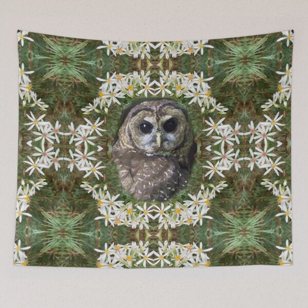 Item preview, Majestic Owl Surrounded by Wildflowers designed and sold by Amanda1775.