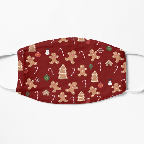 Christmas gingerbread cookies. Holiday treats and ornaments Flat Mask
