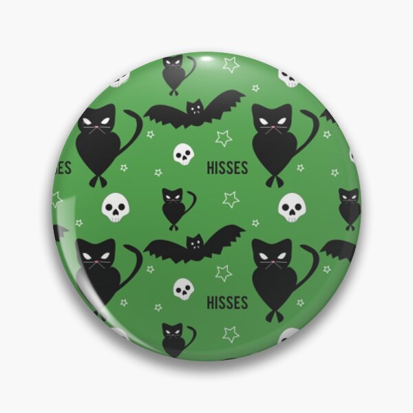 Item preview, "Hisses" Cats with Bats Pattern (green) designed and sold by usha5o.