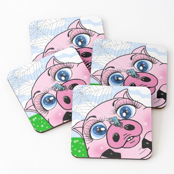Item preview, Pink pig and spider  designed and sold by Shirley cute art .