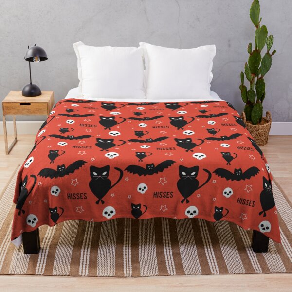 Item preview, "Hisses" Cats with Bats Pattern(orange) designed and sold by usha5o.