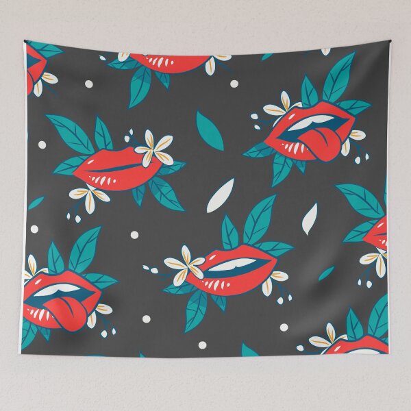 Item preview, Flower and Sexy Lips Pattern designed and sold by PrintbyPatty.