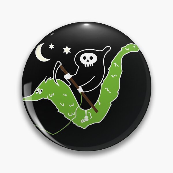 Item preview, Death riding worm on a string - Halloween cute grim reaper designed and sold by Craftaholic.