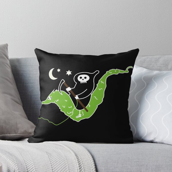 Item preview, Death riding worm on a string - Halloween cute grim reaper designed and sold by Craftaholic.