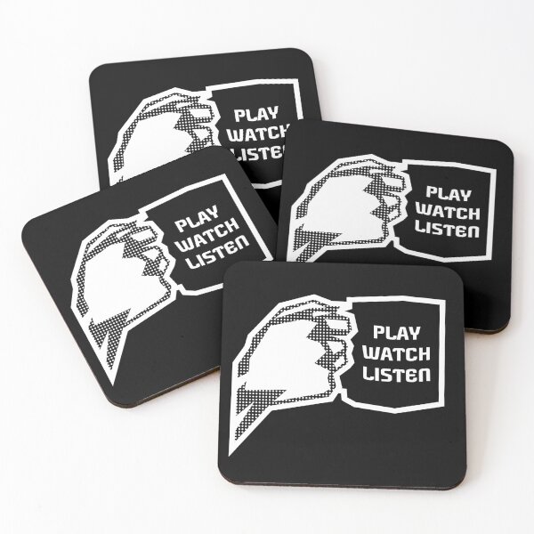 Item preview, Jugar, mirar, café (blanco) designed and sold by PlayWatchListen.