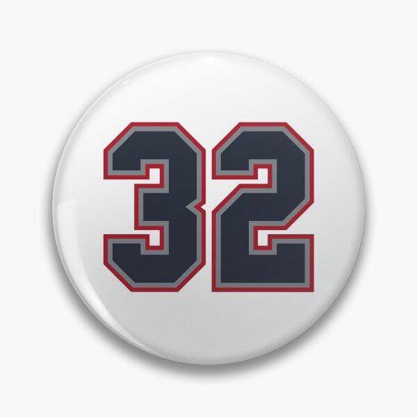 Item preview, 32 Navy Grey Red Sports Number Thirty-Two designed and sold by HelloFromAja.
