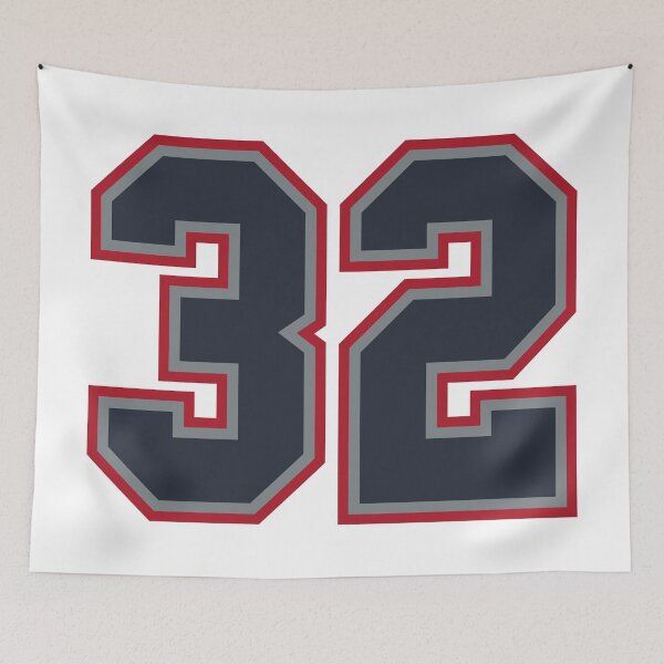 Item preview, 32 Navy Grey Red Sports Number Thirty-Two designed and sold by HelloFromAja.