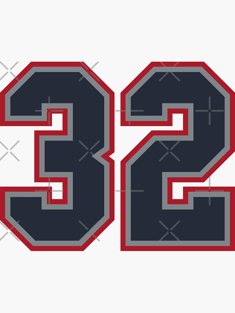 32 Sports Number Thirty-Two Sticker for Sale by HelloFromAja