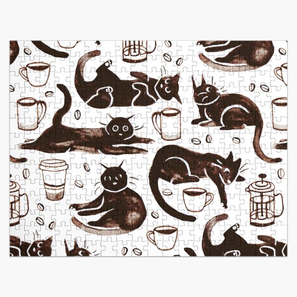 Gouache Black Cats & Coffee Jigsaw Puzzle