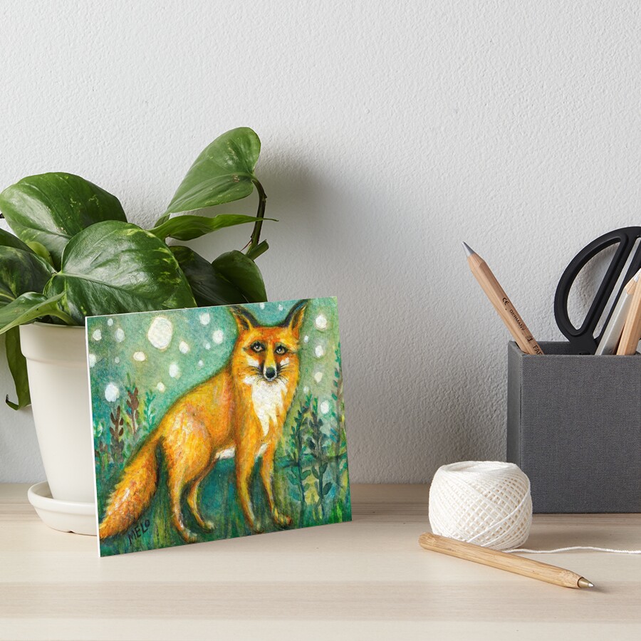Portrait of Wise Fox, Wildlife art Art Board Print