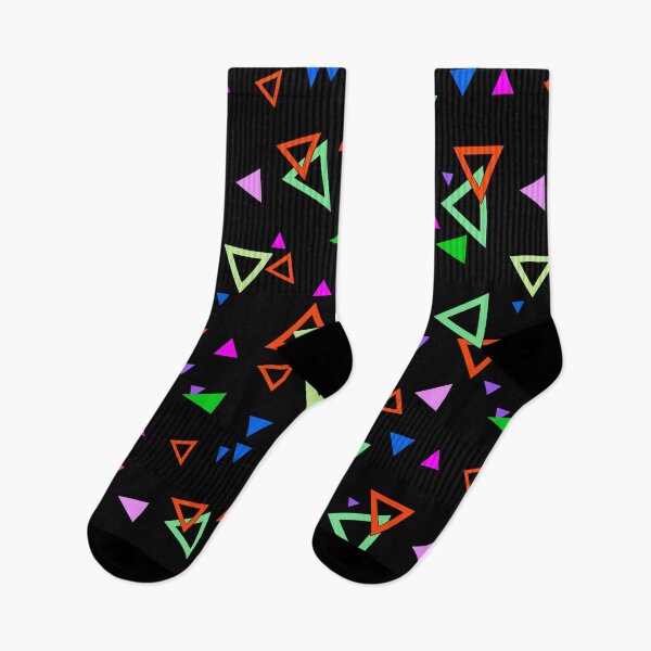 Item preview, Abstract bright geometric triangles shapes black multicolor bright designed and sold by fuzzyfox.