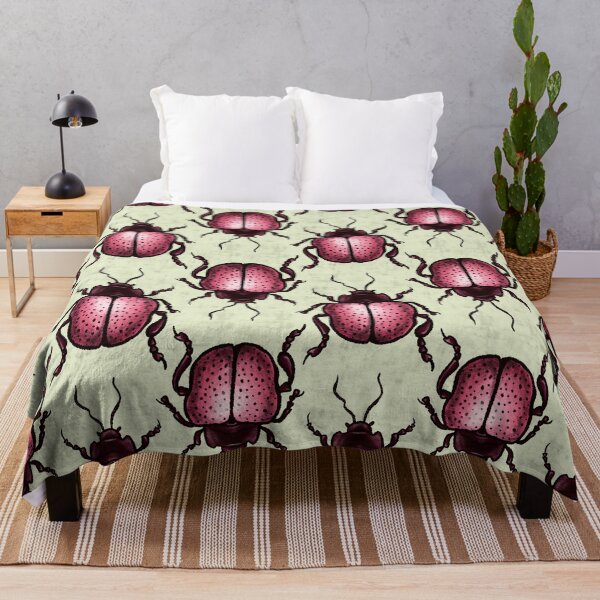 Item preview, Pink Beetle Dots Insect Art designed and sold by Boriana Giormova.