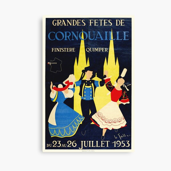 Item preview, Vintage Brittany poster - Grandes fetes de Cornouaille designed and sold by DejaVuStudio.