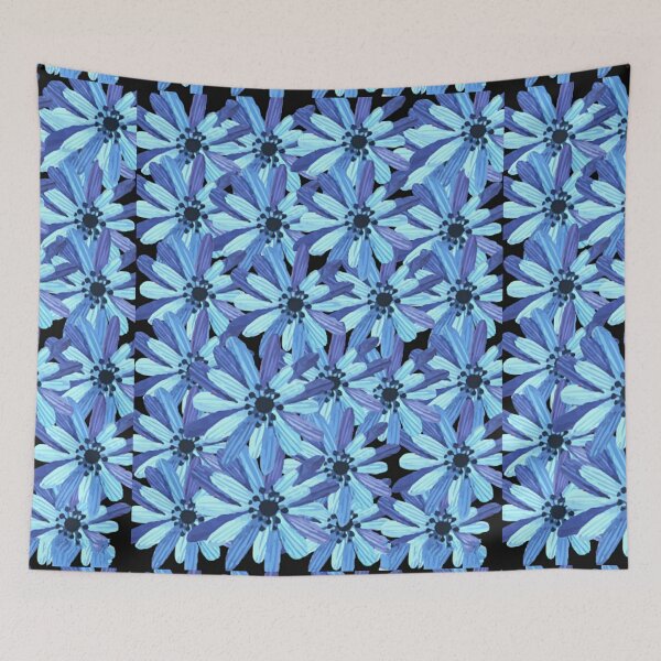 Item preview, Blue floral overlapping pattern designed and sold by Sonia dutta_art.