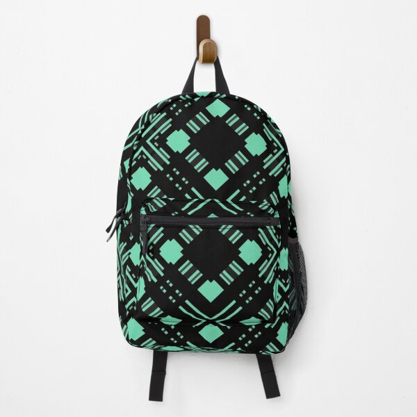 Item preview, Black and green geometric pattern ornamental decor designed and sold by fuzzyfox.
