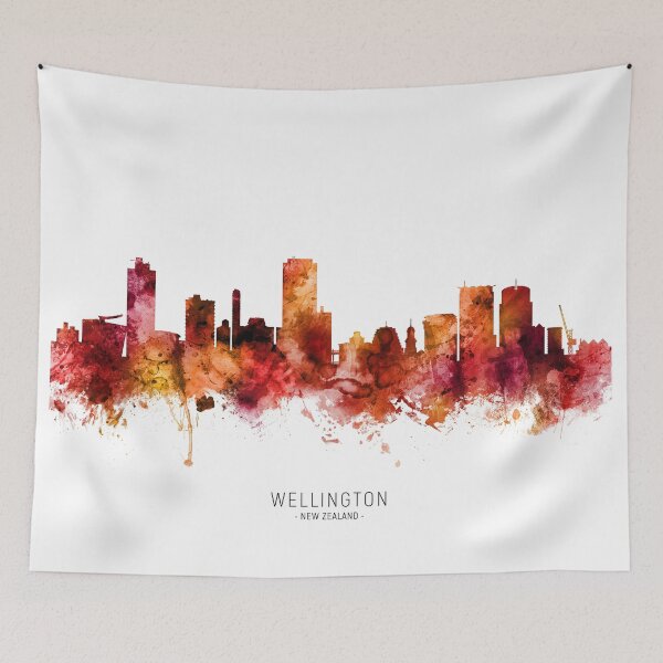 Item preview, Wellington New Zealand Skyline designed and sold by ArtPrints.
