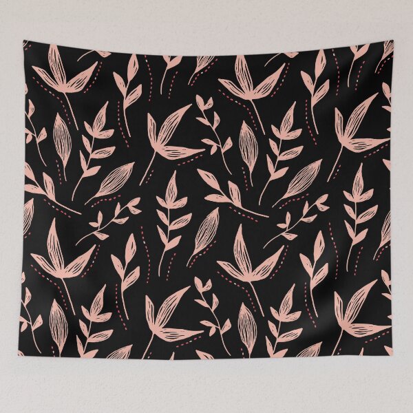 Item preview, Black and Pastel Pink Floral Pattern Mask designed and sold by kylll.