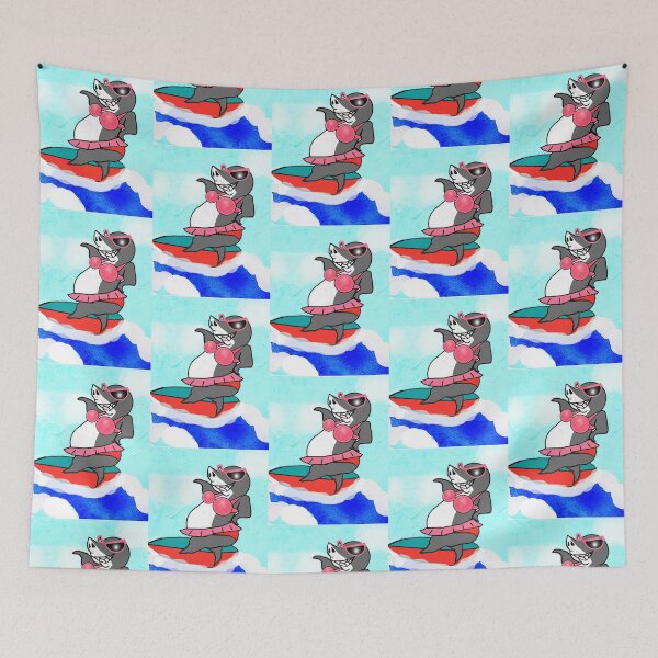 Item preview, Animal - Shark - surfing time  designed and sold by Shirley cute art .