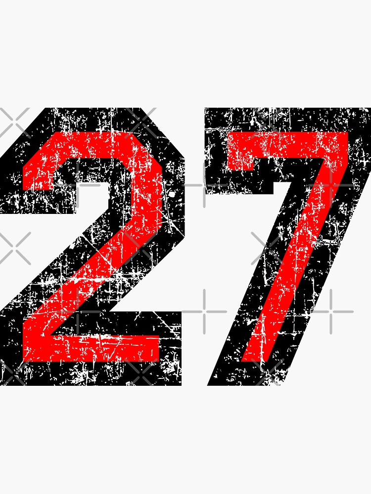 Number 27 (Vintage Red) 27th Birthday\