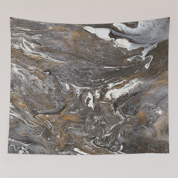 Item preview, Neutral metallic marble effect paint pour design designed and sold by Bexter97.