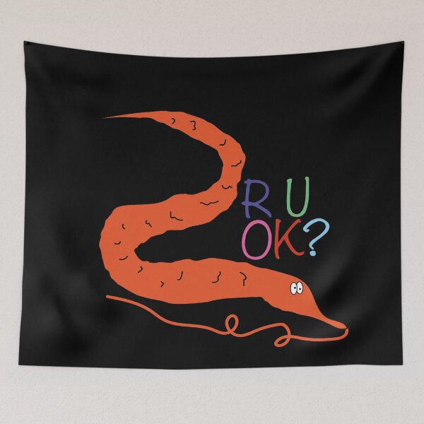 Item preview, Worm on a string - R U OK?  designed and sold by Craftaholic.