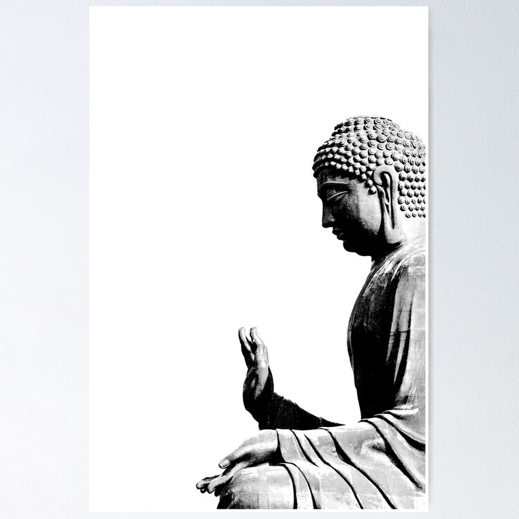 Sitting Buddha minimal art canvas Sticker