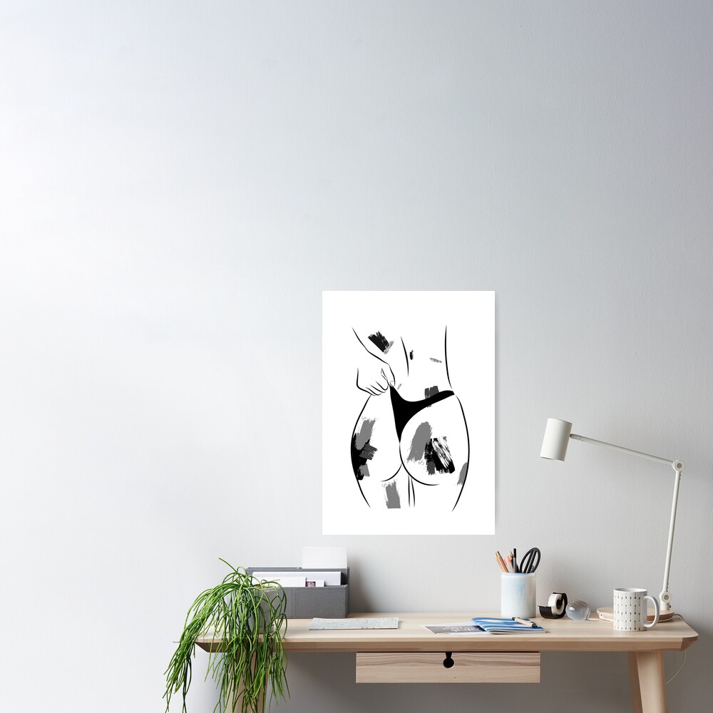  Poster   Art de ligne minimaliste  dessin  rotique femme 