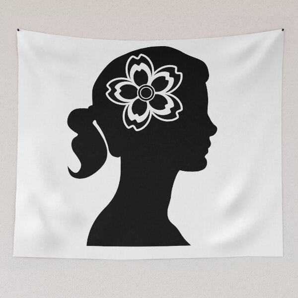 Item preview, Lady Side Face Shadow with Cherry Blossom designed and sold by Moyanana.