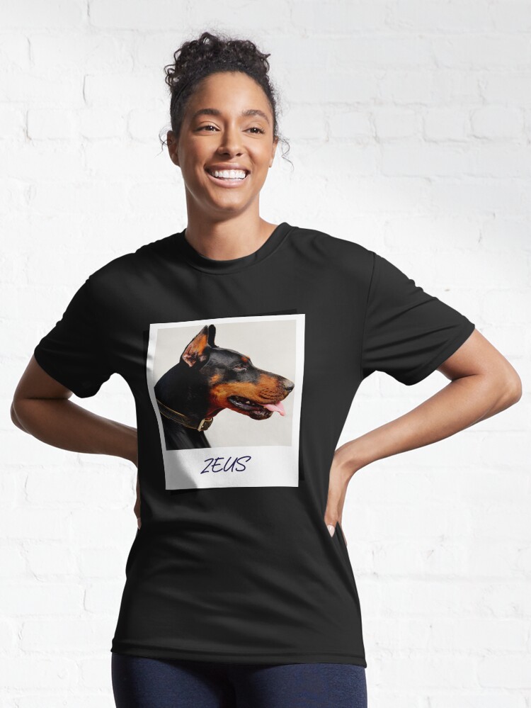 Alternate view of Doberman Zeus Design Active T-Shirt