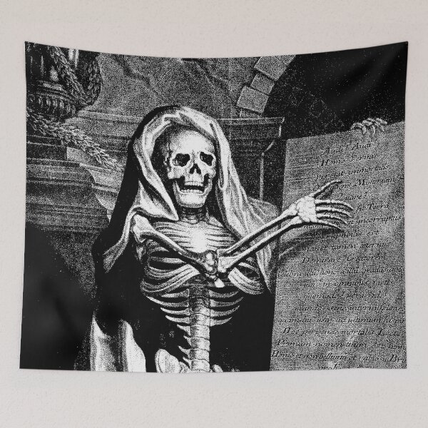 Item preview, A skeleton holding an inscribed plaque  designed and sold by themasters.
