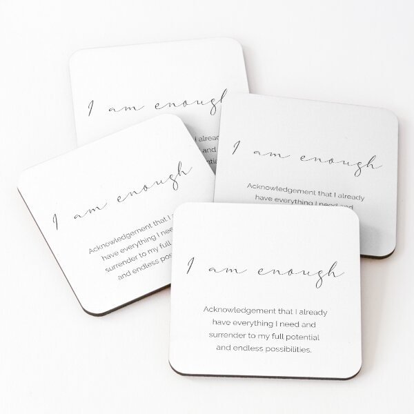Item preview, I am enough description minimal art canvas designed and sold by Ienso.