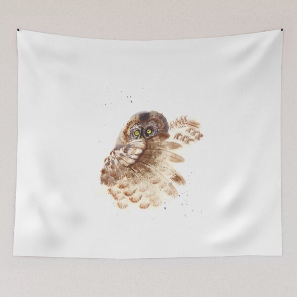 Item preview, Copy of flying owl watercolor art  designed and sold by PaintsPassion.