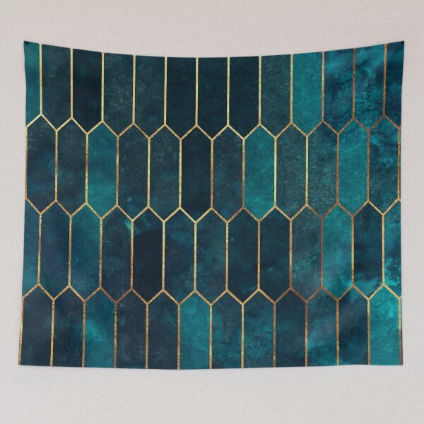 Item preview, Deep Teal and Blue Gold  Pattern designed and sold by MA DESIGNS.