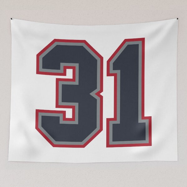Item preview, 31 Navy Grey Red Sports Number Thirty-One designed and sold by HelloFromAja.