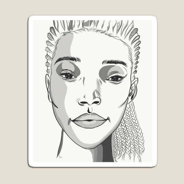 Artikelvorschau, Schwarz-Weiß-Illustration von Palesa OC entworfen und verkauft von NoxDaArtist.