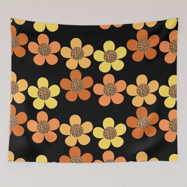 Item preview, Orange And Yellow Leopard Print Bib Flowers designed and sold by sunandsnowglobe.