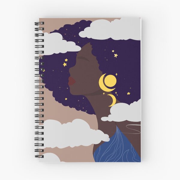 Aperçu de l'œuvre Déesse de la nuit, femme noire, abstrait, sans cadre, impression minimaliste, minimaliste affiche Art, lune et étoiles créée et vendue par ModernDesigns7.