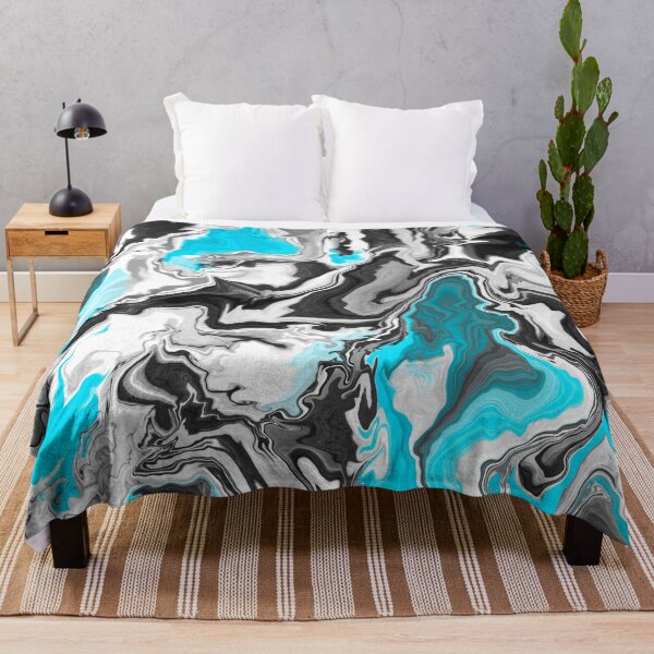 Item preview, Abstract Black and Blue Summer Marble Pattern designed and sold by Squarebird.