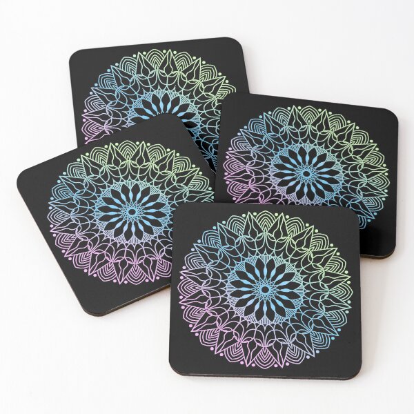 Item preview, A colorful madala on black designed and sold by tusklik.