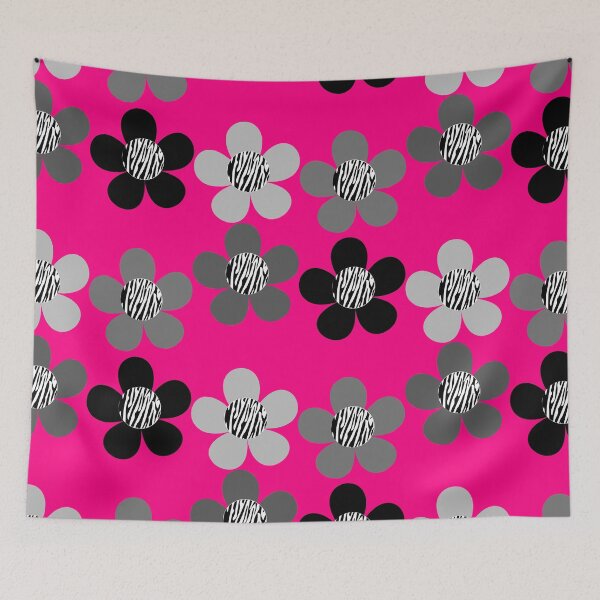 Item preview, Black and Grey Zebra Print Bib Flowers designed and sold by sunandsnowglobe.