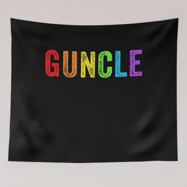 Item preview, Mens Guncle Gay Uncle Rainbow LGBTQ Distressed Vintage Style designed and sold by RosaMapes.