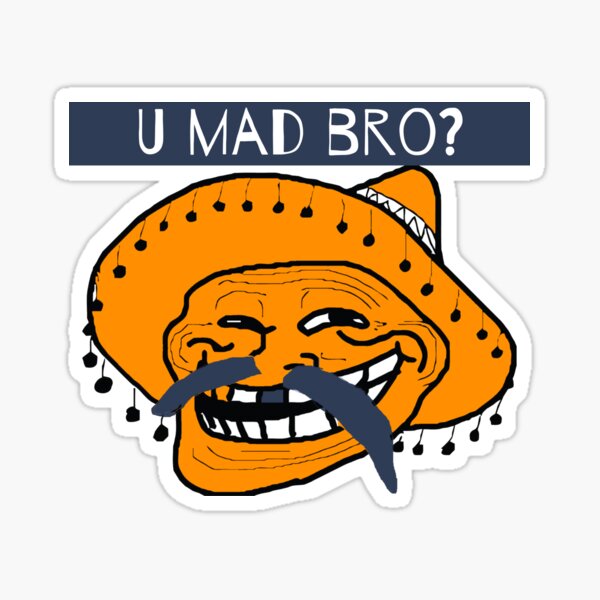 Rage Troll Stickers Redbubble - memes poker facelol memerage memetroll face roblox lol meme on