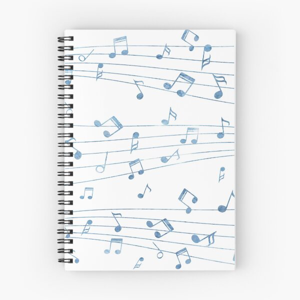 Aperçu de l'œuvre Notes de musique aquarelle bleu créée et vendue par Primroaddesigns.
