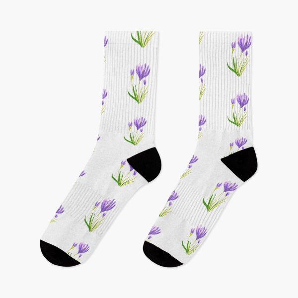 Item preview, Watercolour purple crocus flower. Botanical digital illustration designed and sold by Victoria Riabov.