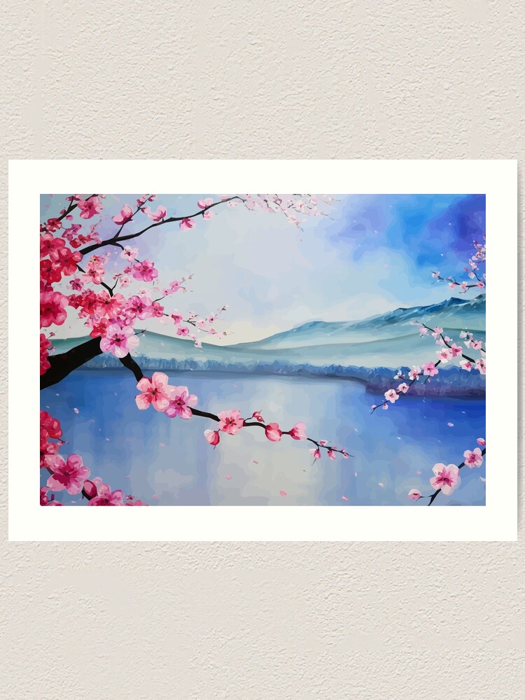 Sakura Tree Drawing Art Print By Migii Redbubble