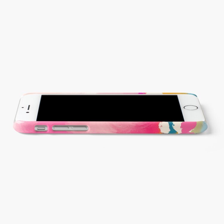 Alternate view of Abstract-Pink Reflection with orange, blue iPhone Case